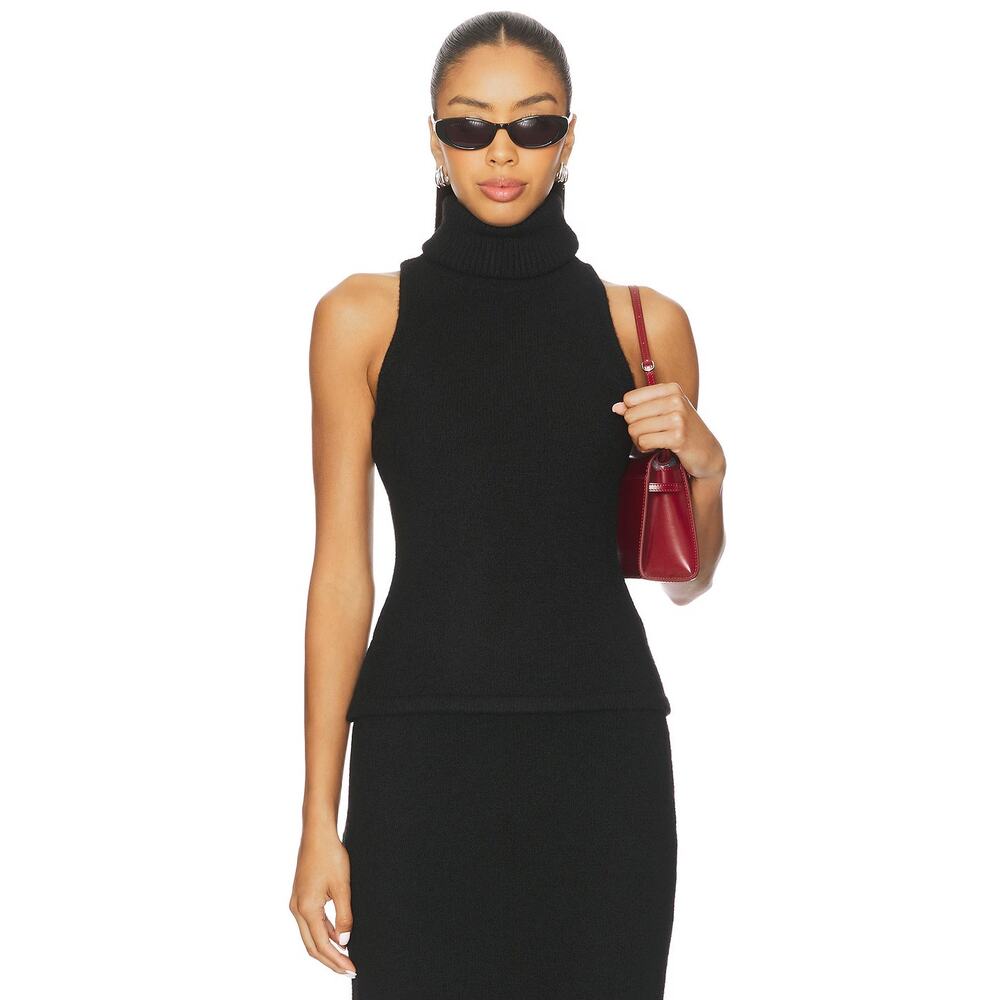 All the Ways Elsie Knit Top Turtleneck Sleevless Minimalist Chic Quiet Luxury XS